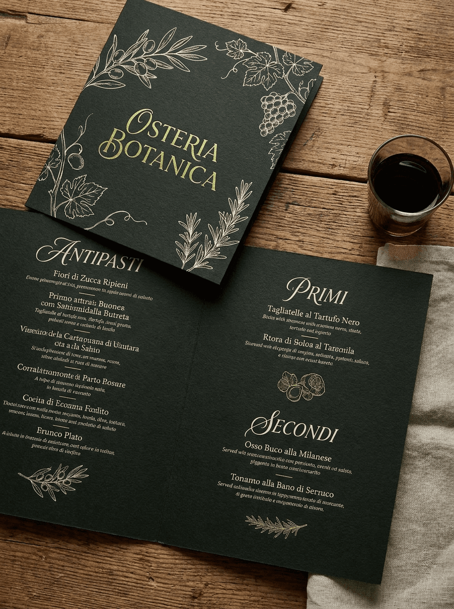 Menu illustrato generato con l’AI